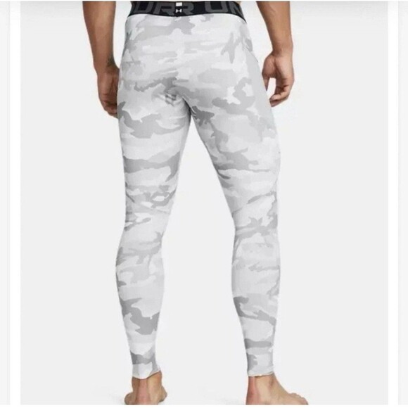 Under Armour Men’s Cold Gear Camo Printed Legging White Grey LARGE 1381747-011 - Picture 4 of 16